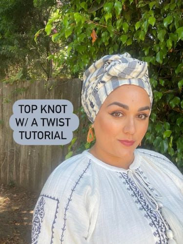 How To Wrap Not-Your-Typical Top Knot Head Scarf Tichel Tutorial