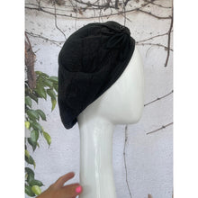 Embellished Hat - Size #2 Black Shimmer Bow-Hat-The Little Tichel Lady