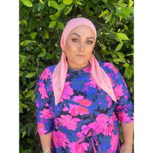 Ladies Modest Swim Dress, Tie Waist, Pink Floral, S-XL-dress-The Little Tichel Lady