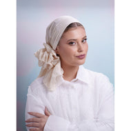 Rinati Lakel, Yomi, Cream Textured Floral-Specialty Items-The Little Tichel Lady