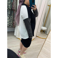 Color Block Top - Black/White S-3X-Tops-The Little Tichel Lady