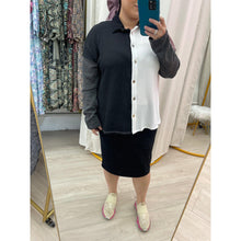 Color Block Top - Black/White S-3X-Tops-The Little Tichel Lady