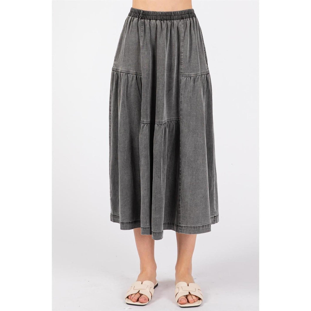 Tencel Denim Midi Skirt-skirt-The Little Tichel Lady