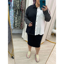 Color Block Top - Black/White S-3X-Tops-The Little Tichel Lady