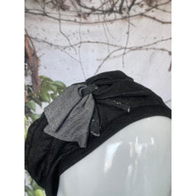 Embellished Hat - Size #2 Black Denim Bow-Hat-The Little Tichel Lady