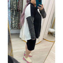 Color Block Top - Black/White S-3X-Tops-The Little Tichel Lady