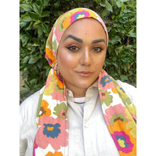 Lightweight Pretied w/ Velvet & Adjustable Band - Mod Floral Print-Pretieds-The Little Tichel Lady