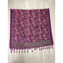 Jubilee Print Wrap w/ Tassel Details - Wine Songbird-Long Wrap-The Little Tichel Lady