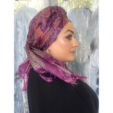 Jubilee Print Wrap w/ Tassel Details - Wine Songbird-Long Wrap-The Little Tichel Lady