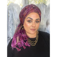 Jubilee Print Wrap w/ Tassel Details - Wine Songbird-Long Wrap-The Little Tichel Lady