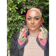Blushing Orchid Lightweight Square Tichel - Black/Multi-Squares-The Little Tichel Lady