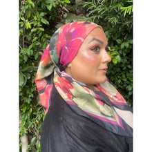 Blushing Orchid Lightweight Square Tichel - Black/Multi-Squares-The Little Tichel Lady