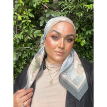 Blushing Orchid Lightweight Square Tichel - Olive/Neutral-Squares-The Little Tichel Lady