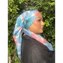 Blushing Orchid Lightweight Square Tichel - Blue/Pink-Squares-The Little Tichel Lady