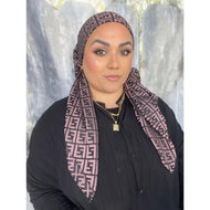 Inspired F Print Monogram Square - Black/Pink/Purple-Squares-The Little Tichel Lady