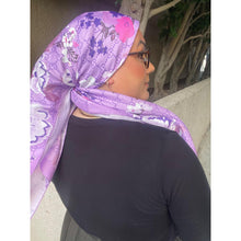 Luxe Inspired G Print Floral Square Tichels - Orchid-Squares-The Little Tichel Lady