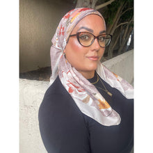 Luxe Inspired G Print Floral Square Tichels - Taupe/Neutral-Squares-The Little Tichel Lady