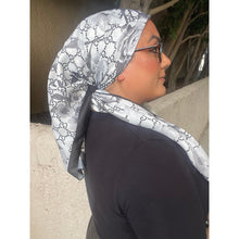 Luxe Inspired G Print Floral Square Tichels - White/Black-Squares-The Little Tichel Lady