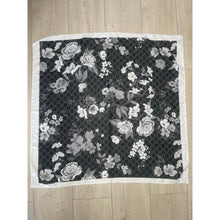 Luxe Inspired G Print Floral Square Tichels - Black/White-Squares-The Little Tichel Lady