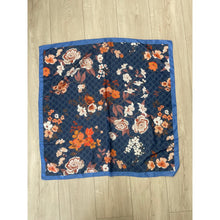 Luxe Inspired G Print Floral Square Tichels - Indigo/Blue-Squares-The Little Tichel Lady