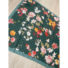 Luxe Inspired G Print Floral Square Tichels - Teal Green-Squares-The Little Tichel Lady