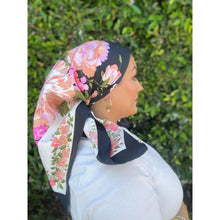 Dior Authentic Designer Headscarf, Black Floral-Designer headscarf-The Little Tichel Lady