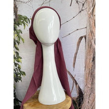 Pretied Turkish Cotton Textured Tichel w/ Long Tails - Plum-pretieds-The Little Tichel Lady