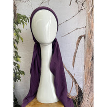 Pretied Turkish Cotton Textured Tichel w/ Long Tails - Purple-pretieds-The Little Tichel Lady