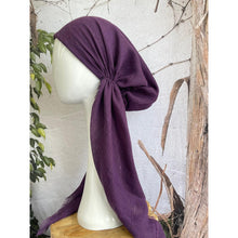 Pretied Turkish Cotton Textured Tichel w/ Long Tails - Purple-pretieds-The Little Tichel Lady
