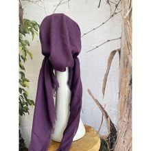 Pretied Turkish Cotton Textured Tichel w/ Long Tails - Purple-pretieds-The Little Tichel Lady