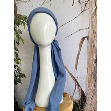 Turkish Cotton Textured Pretied w/ Long Tails - Cornflower Blue-pretieds-The Little Tichel Lady