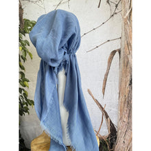 Turkish Cotton Textured Pretied w/ Long Tails - Cornflower Blue-pretieds-The Little Tichel Lady
