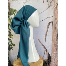 Turkish Cotton Textured Pretied w/ Long Tails - Marine Teal-pretieds-The Little Tichel Lady