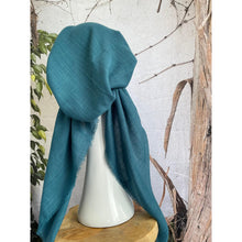 Turkish Cotton Textured Pretied w/ Long Tails - Marine Teal-pretieds-The Little Tichel Lady