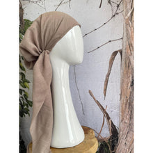 Turkish Cotton Textured Pretied w/ Long Tails - Pale Taupe-pretieds-The Little Tichel Lady