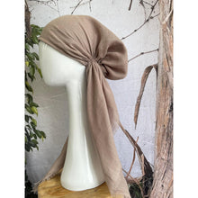 Turkish Cotton Textured Pretied w/ Long Tails - Pale Taupe-pretieds-The Little Tichel Lady