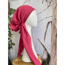 Pre Tied Turkish Cotton Textured Tichel w/ Long Tails - Bright Rose-pretieds-The Little Tichel Lady