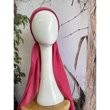 Pre Tied Turkish Cotton Textured Tichel w/ Long Tails - Bright Rose-pretieds-The Little Tichel Lady