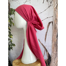 Pre Tied Turkish Cotton Textured Tichel w/ Long Tails - Bright Rose-pretieds-The Little Tichel Lady