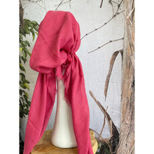 Pre Tied Turkish Cotton Textured Tichel w/ Long Tails - Bright Rose-pretieds-The Little Tichel Lady