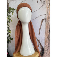 Pretied Turkish Cotton Textured Tichel w/ Long Tails - Muted Peach-pretieds-The Little Tichel Lady