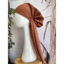 Pretied Turkish Cotton Textured Tichel w/ Long Tails - Muted Peach-pretieds-The Little Tichel Lady