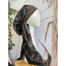 Turkish Cotton Textured Solid Pretied w/ Long Tails - Black Print-pretieds-The Little Tichel Lady