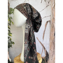 Turkish Cotton Textured Solid Pretied w/ Long Tails - Black Print-pretieds-The Little Tichel Lady