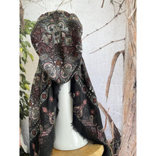 Turkish Cotton Textured Solid Pretied w/ Long Tails - Black Print-pretieds-The Little Tichel Lady