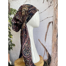 Turkish Cotton Textured Solid Pretied w/ Long Tails - Navy Print-pretieds-The Little Tichel Lady