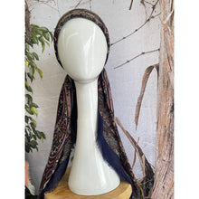 Turkish Cotton Textured Solid Pretied w/ Long Tails - Navy Print-pretieds-The Little Tichel Lady