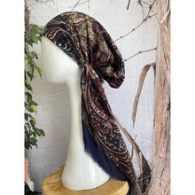 Turkish Cotton Textured Solid Pretied w/ Long Tails - Navy Print-pretieds-The Little Tichel Lady