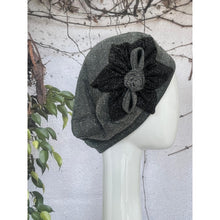 Embellished Hat - Size #2 Silver/Black Shimmer Flower-Hat-The Little Tichel Lady