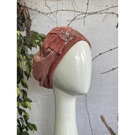 Embellished Hat - Size #2 Pink Pleated Design-Hat-The Little Tichel Lady